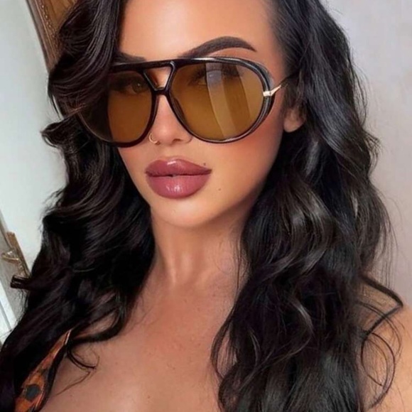 1pc/2pcs Full Frame Metal Retro Large Frame Fashion Glasses, Y2K Fashion Glasses - Picture 2 of 3